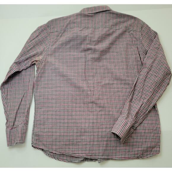 UNTUCKit Soft Brushed Flannel Cotton Shirt Size L Red Gingham Plaid Button-Down - Picture 8 of 8